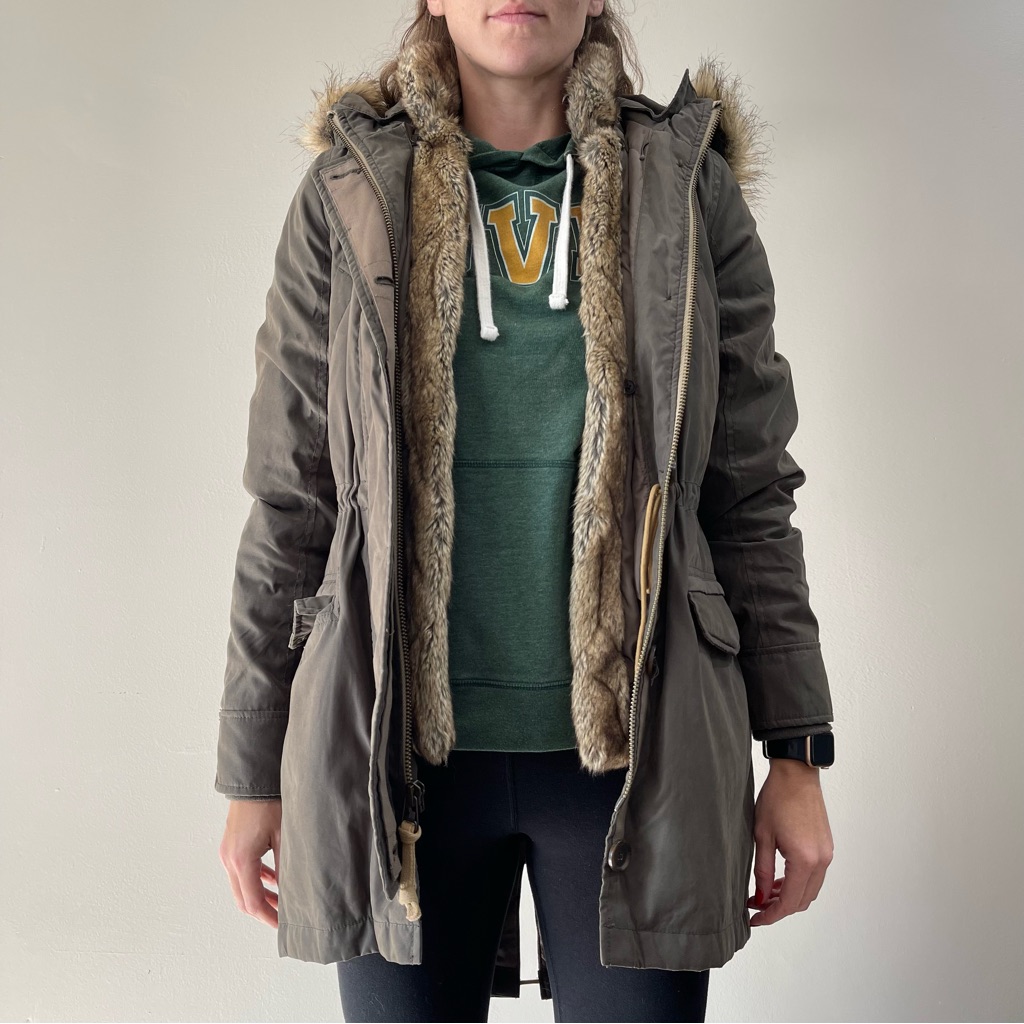 Abercrombie & Fitch 3-In-1 Parka - Olive - Women's Small